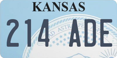 KS license plate 214ADE