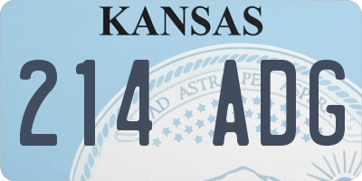 KS license plate 214ADG