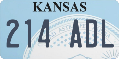 KS license plate 214ADL