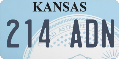 KS license plate 214ADN