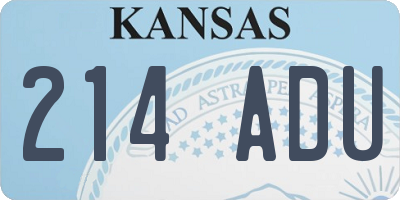 KS license plate 214ADU
