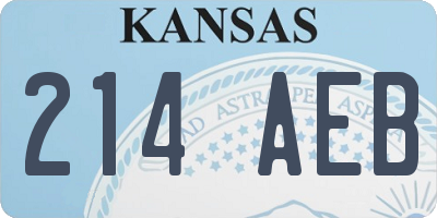KS license plate 214AEB