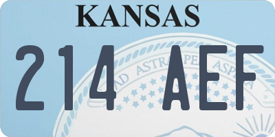 KS license plate 214AEF