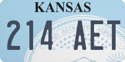 KS license plate 214AET