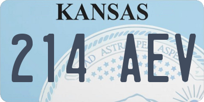 KS license plate 214AEV
