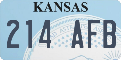 KS license plate 214AFB