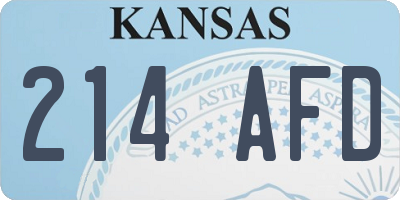 KS license plate 214AFD