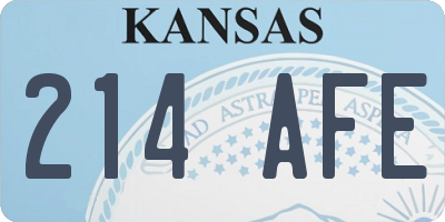 KS license plate 214AFE