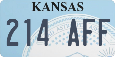KS license plate 214AFF