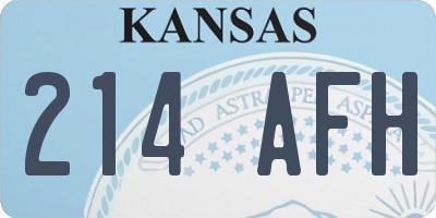 KS license plate 214AFH