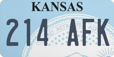 KS license plate 214AFK