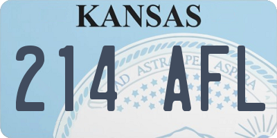 KS license plate 214AFL