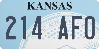 KS license plate 214AFO