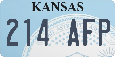 KS license plate 214AFP