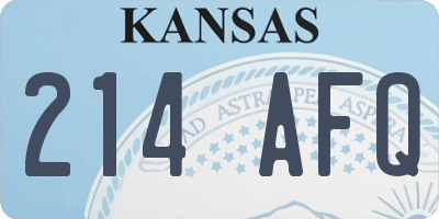 KS license plate 214AFQ