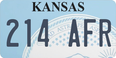 KS license plate 214AFR