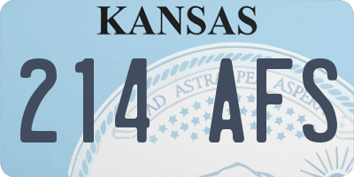 KS license plate 214AFS
