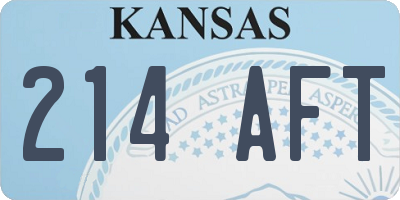 KS license plate 214AFT