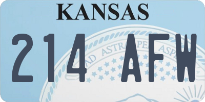 KS license plate 214AFW