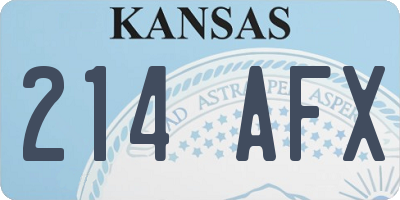 KS license plate 214AFX