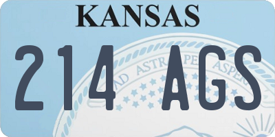 KS license plate 214AGS