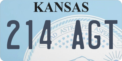 KS license plate 214AGT