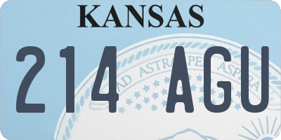 KS license plate 214AGU