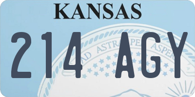KS license plate 214AGY