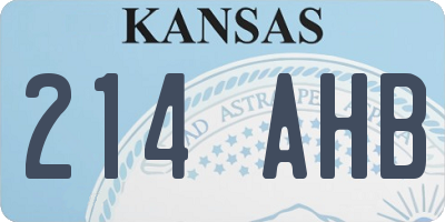 KS license plate 214AHB