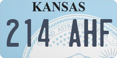 KS license plate 214AHF