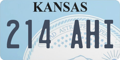 KS license plate 214AHI
