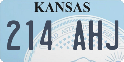 KS license plate 214AHJ