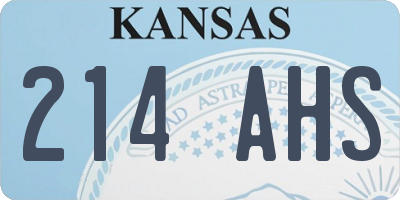 KS license plate 214AHS