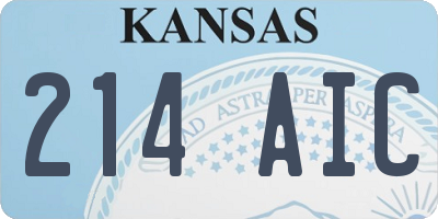 KS license plate 214AIC