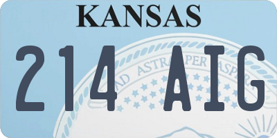 KS license plate 214AIG