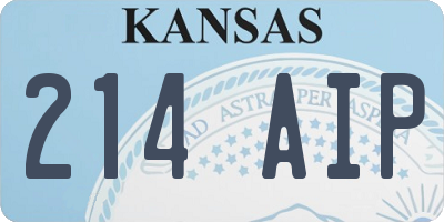KS license plate 214AIP