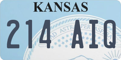KS license plate 214AIQ
