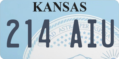 KS license plate 214AIU