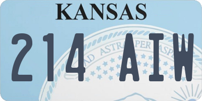 KS license plate 214AIW