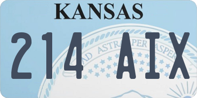 KS license plate 214AIX
