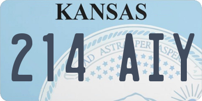KS license plate 214AIY
