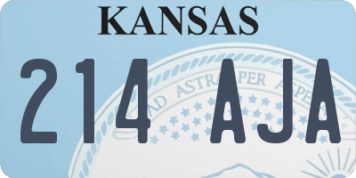 KS license plate 214AJA