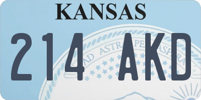 KS license plate 214AKD