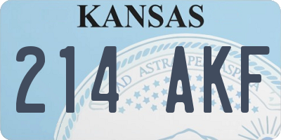 KS license plate 214AKF