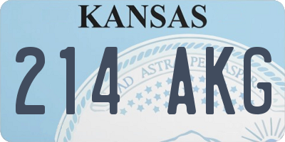 KS license plate 214AKG