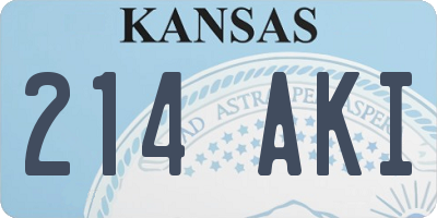 KS license plate 214AKI