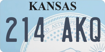 KS license plate 214AKQ