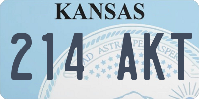 KS license plate 214AKT