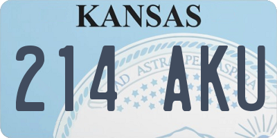 KS license plate 214AKU