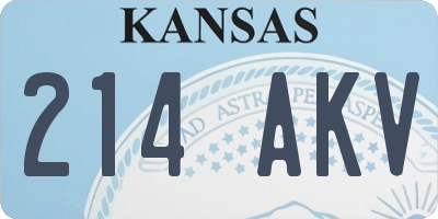 KS license plate 214AKV